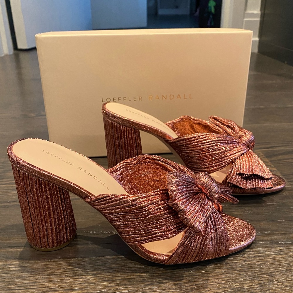 New In Box Loeffler Randall Penny Knot Mules - Picture 6 of 10
